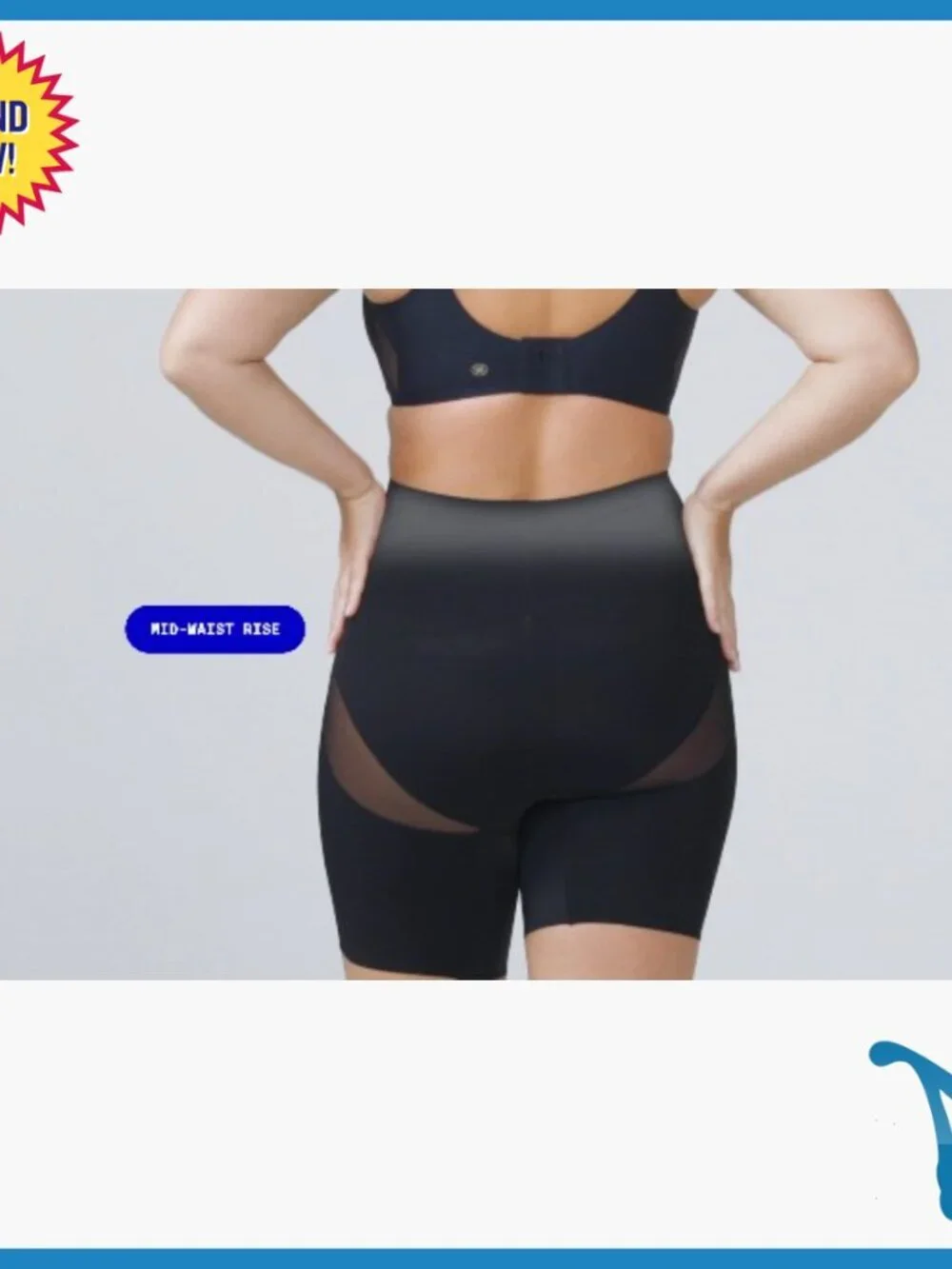Mid-Waist Shapewear Shorts Tummy Control Body Shaper X-Large Cotton Nylon